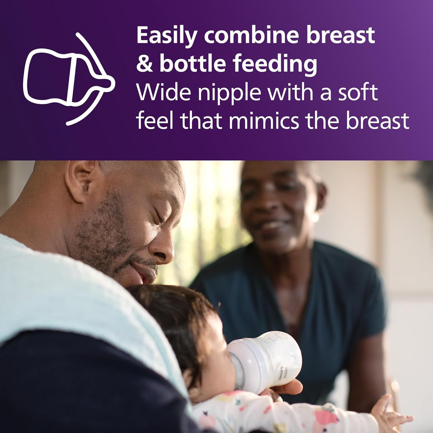 Philips Avent Natural Baby Bottles with Natural Response Nipples (Medium Flow, Flow 3), 9oz