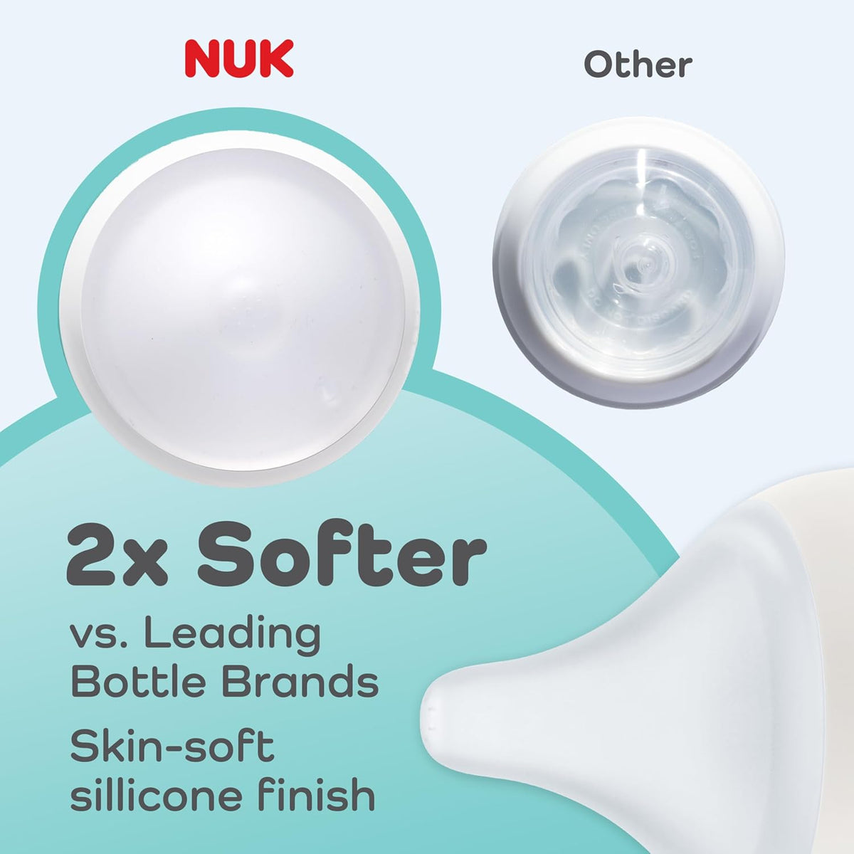 NUK Perfect Match 2-in-1 Natural and Anti-Colic Bottle with Slow Flow, Wide, Adaptable Nipple