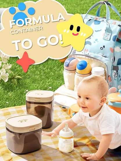Travel Formula Dispenser, 1200ml Portable Milk Powder Container Formula Holder, Flip Top Formula