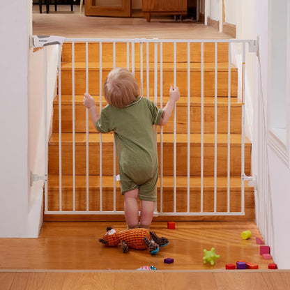 Babelio 34" Extra Tall Baby/Dog Gate with No Threshold Design Walk Thru Door, 26-43" Auto Close