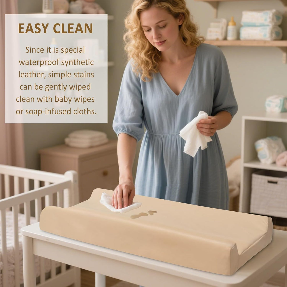 Owlowla Changing Pad Cover,Waterproof Changing Pad Covers-Soft Leather Diaper Changing Table