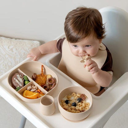 SAMiGO Silicone Baby Spoons Self Feeding 6+ Months - Infant Toddler Utensils - First Stage Baby Led