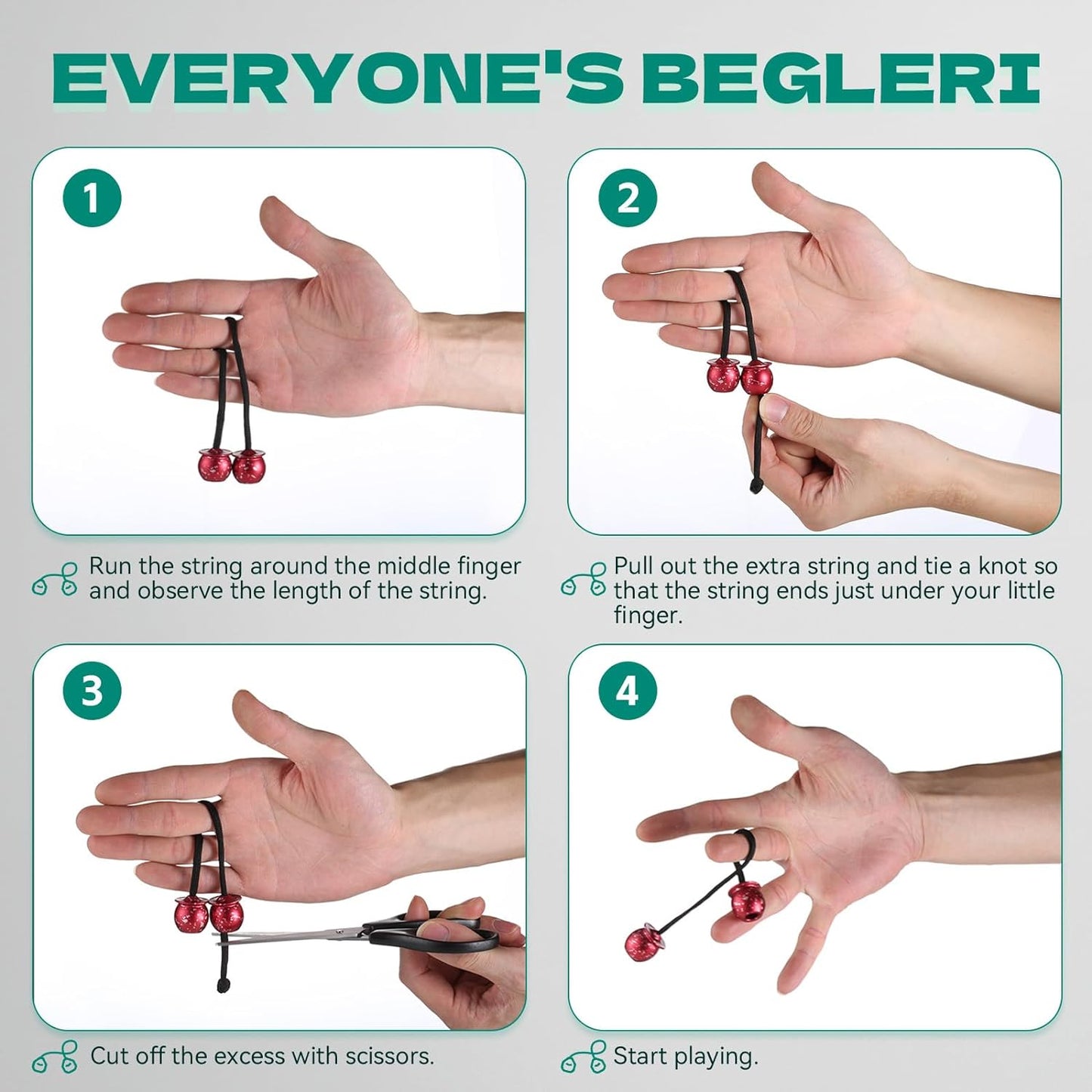 Begleri Fidget Beads - Worry Fidget Beads Spin & Bump - Made of Aluminum Alloy - for Men Women