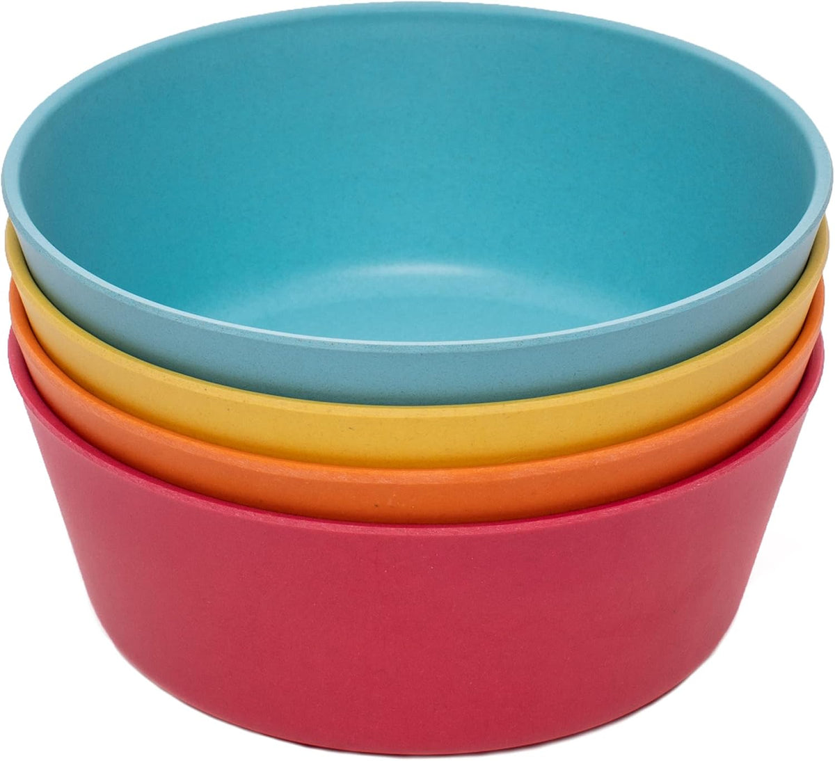 WeeSprout Bamboo Kids Bowls, Set of Four 10 oz Kid-Sized Dinnerware, Cereal, Leftovers & Snack