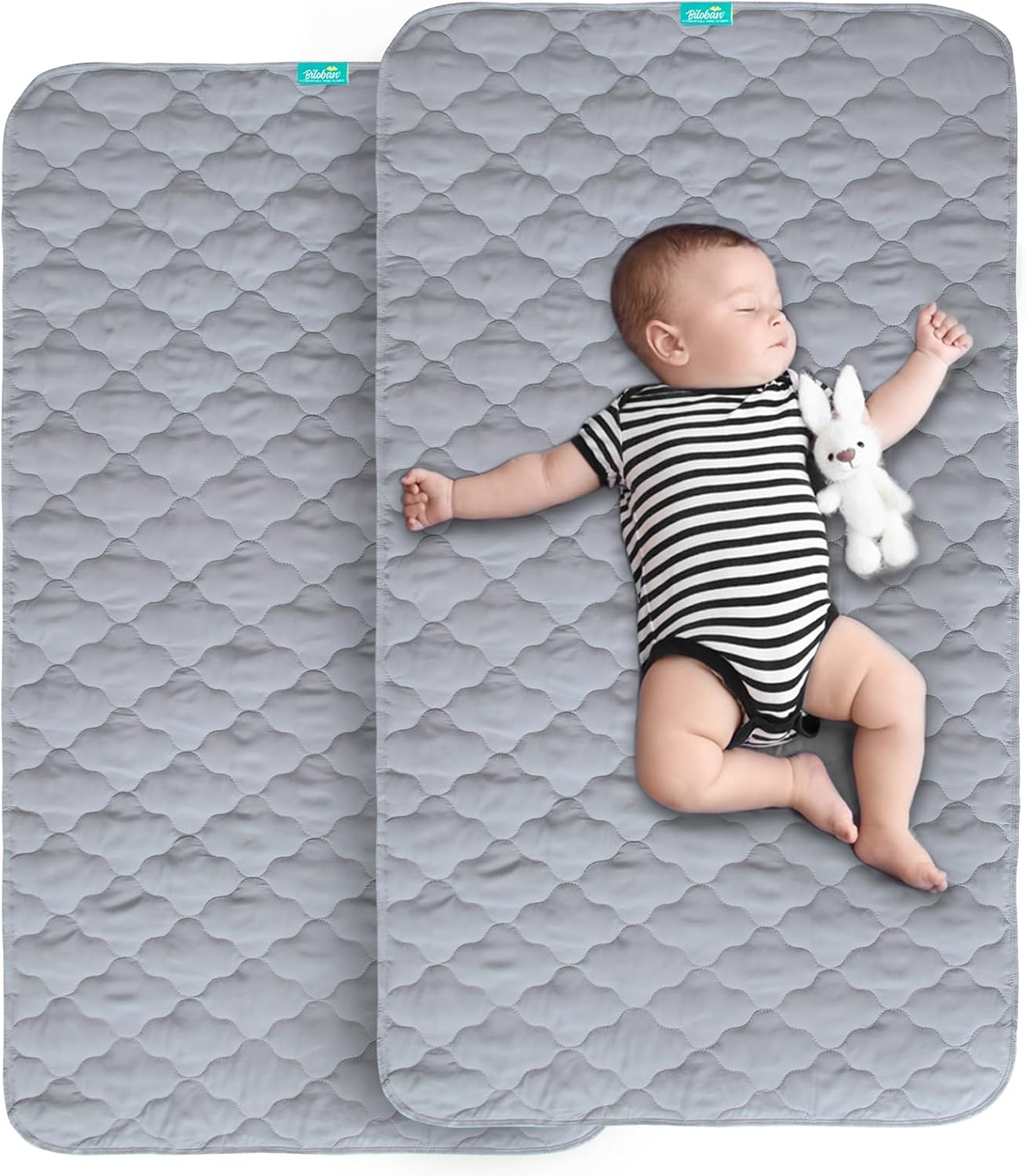 Waterproof Crib Mattress Protector Pad Cover 2 Pack 28" x 52", Anti Slip & Absorbent Waterproof Bed