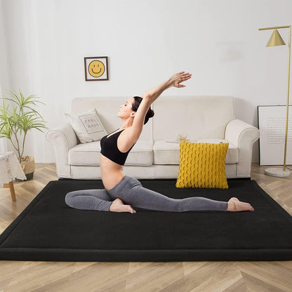 MAXYOYO Baby Play Mat, 1.2" Thick Memory Foam Soft Padded Carpet with Non-Slip Backing, 3x5 ft