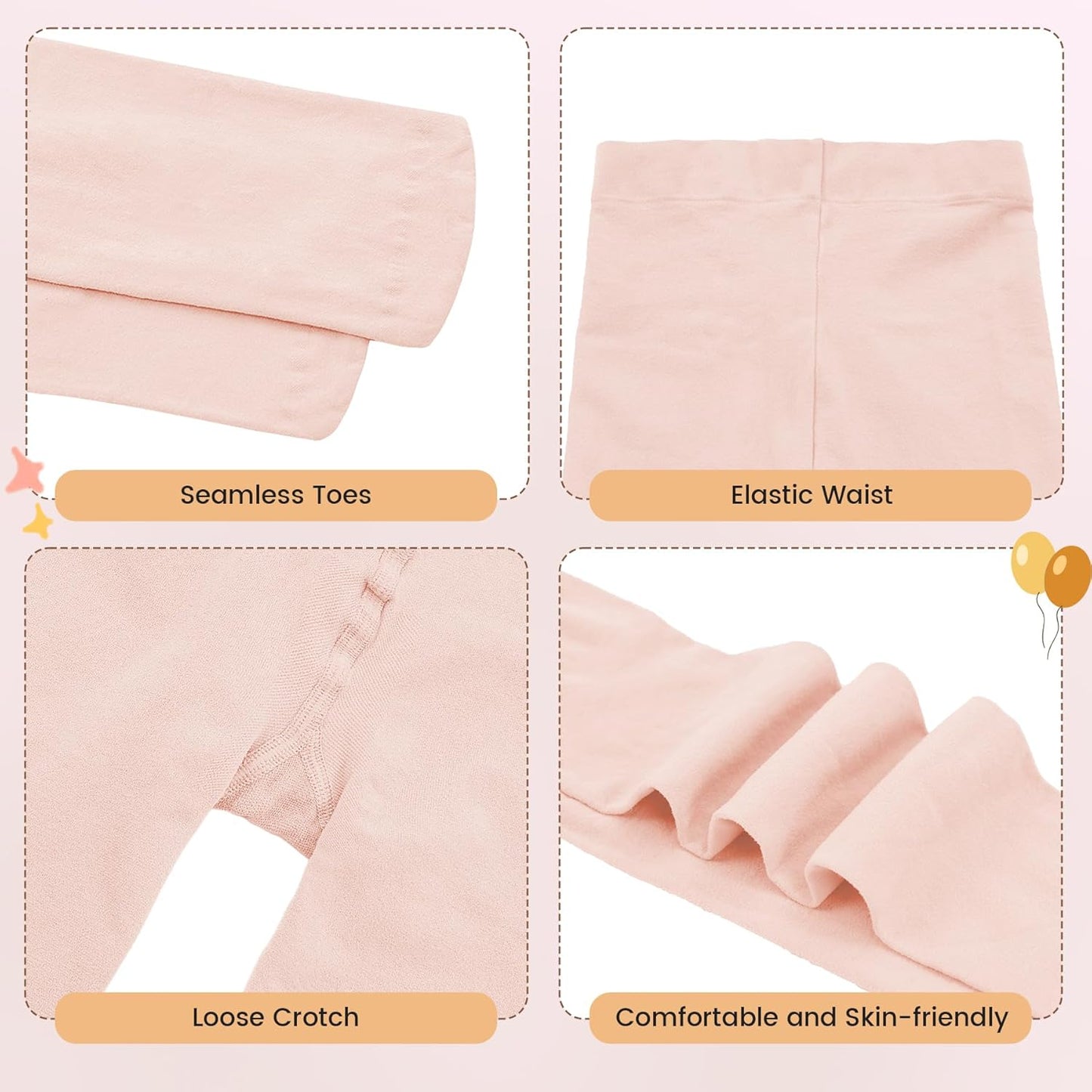 Girls Ballet Dance Tights for Toddler Baby Soft Athletic Leggings Infant Elastic Dance Tights for