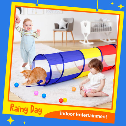 Kids Play Tunnel for Toddlers, Pop Up Crawl Through Tunnel Play Tent for Baby Infant Children or