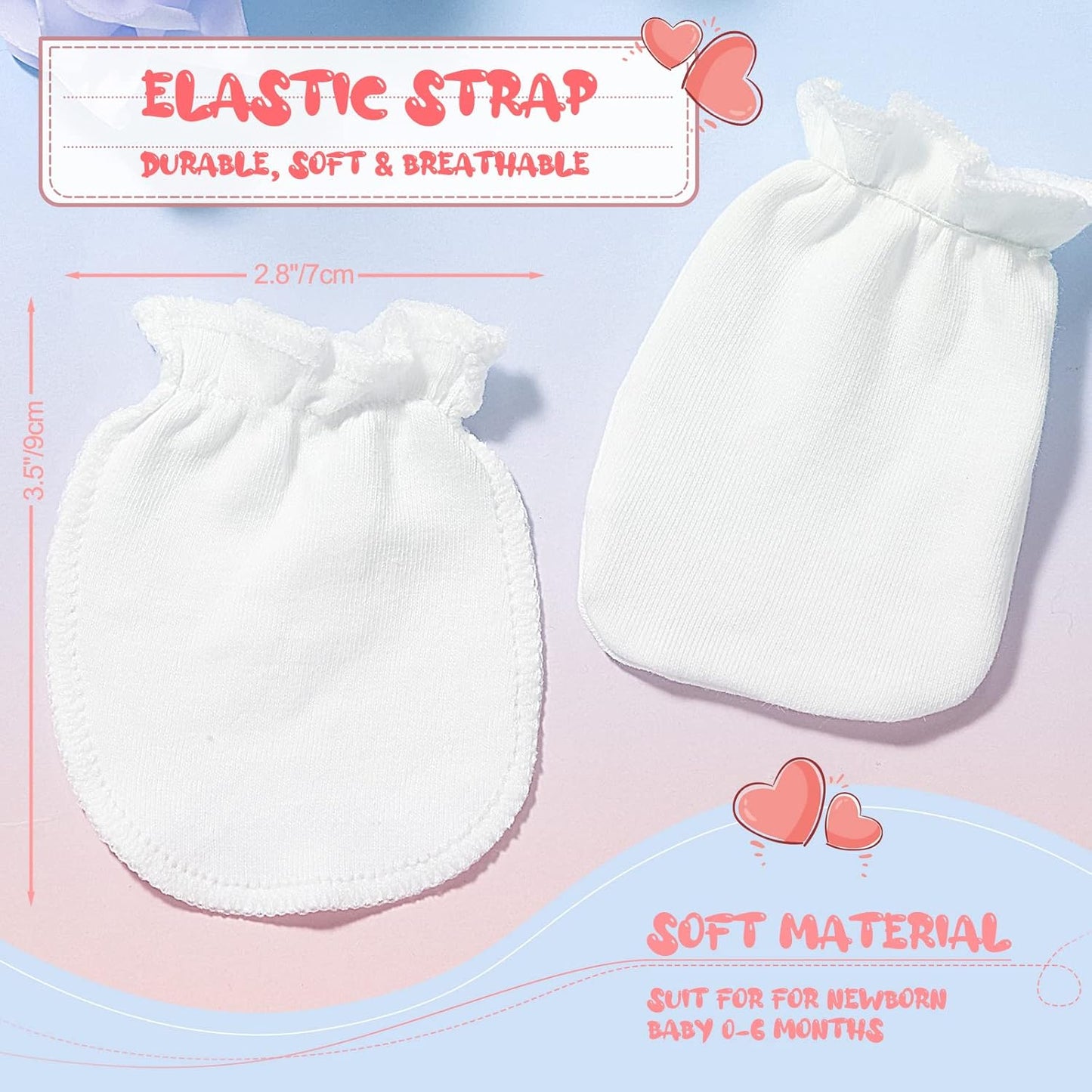 9 Pairs Newborn Baby Boys Girls Mittens 0-6 Months Infant Toddler Mittens No Scratch Solid Color
