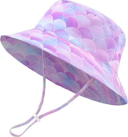 Baby Sun Hat Kids Summer UPF 50+ Toddler Bucket Hat Wide Brim Adjustable Beach Hats for Boys Girls