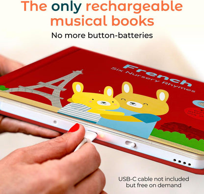 Cali's Books French Nursery Rhymes | New Rechargeable Sound Books | Sound Book for Toddlers 1-3 |