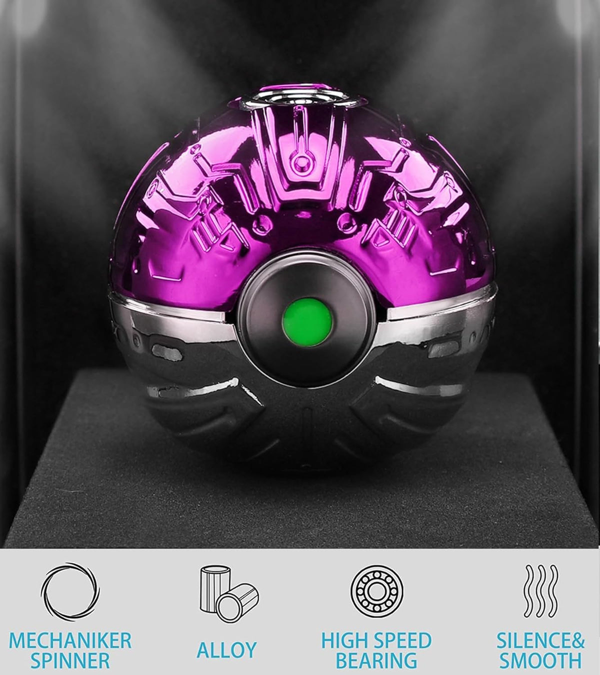 Cool Sphere Ball Fidget Spinner Toy for Kids Adults, Alloy Stress Relief Finger Spinner Fidgit Desk