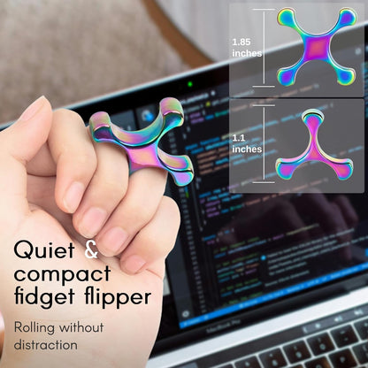 Fidget Toys Adults - Metal Finger Fidget Flipper 2Shapes - Quiet Unique Fidget Ring Stim Toys