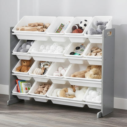 Humble Crew Kids Toy Organizer with 16 Bins, 4 Tier Storage for Playroom