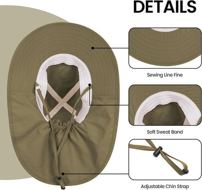 Baby Sun Hat with Neck Flap for Sun Protection Toddler Beach Hat UPF 50+ Outdoors 0-6 Years Boys