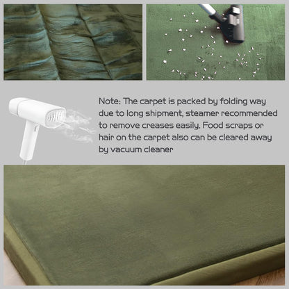 MAXYOYO Coral Velvet Area Rug, Thick Japanese Tatami Mat Living Room Carpet with Non-Slip Backing