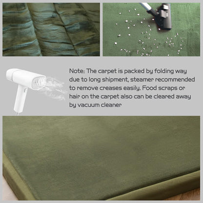 MAXYOYO Coral Velvet Area Rug, Thick Japanese Tatami Mat Living Room Carpet with Non-Slip Backing
