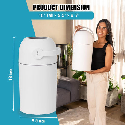 L.A. Baby Magic Diaper Pail - Patented 100% Odor-Free System with Child-Safe Lock - Award-Winning