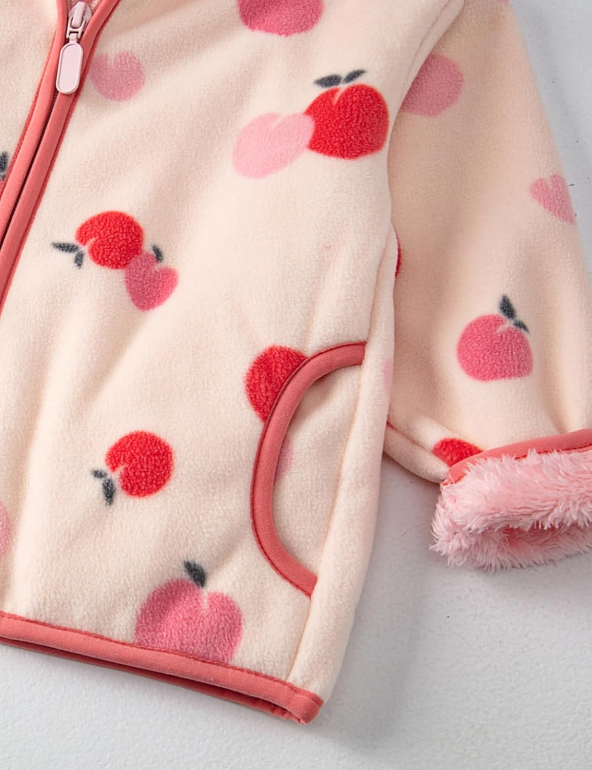 Toddler Printed Polar Fleece hooded Jacket Baby Boys Girls Kids Winter Warm Spring Autumn Outerwear