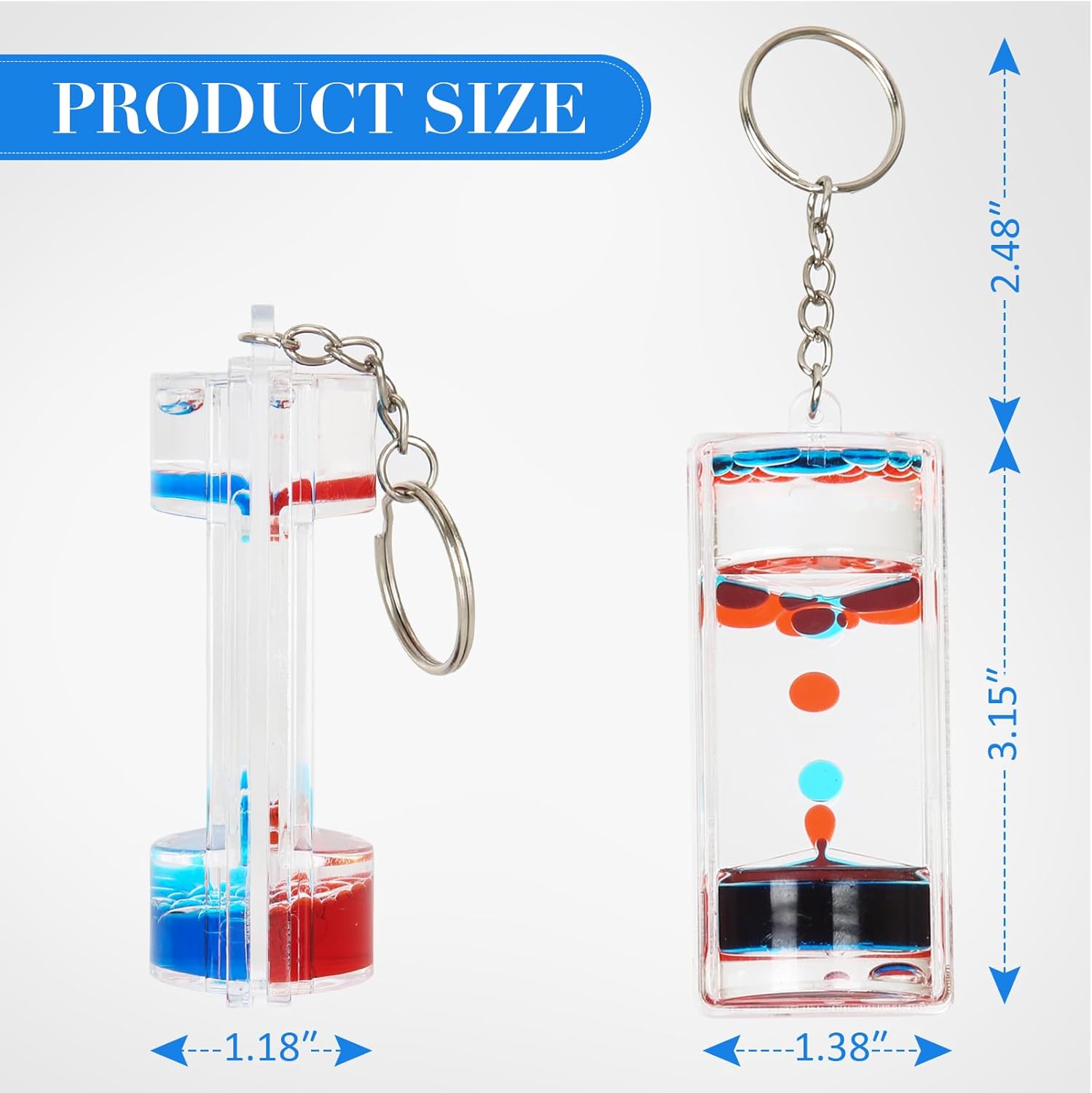 Dynamic Liquid Timers Key Chain Set, Colorful Motion Bubbler Timekeeper Key Chain, Liquid Hourglass