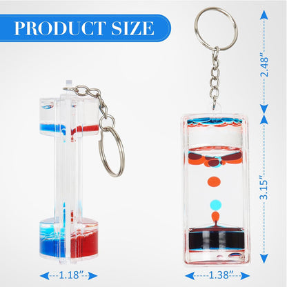 Dynamic Liquid Timers Key Chain Set, Colorful Motion Bubbler Timekeeper Key Chain, Liquid Hourglass