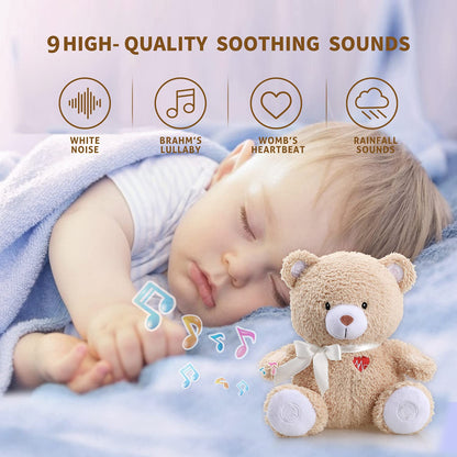 BEREST Baby Cry Activated Sleeping Aid Soother, White Noise Machine Infant Stuffed Animal Baby