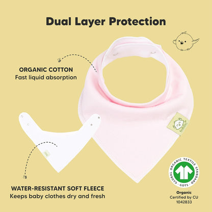 8-Pack Organic Baby Bandana Bibs for Girls - Super Absorbent Triangle Baby Bibs for Drooling and