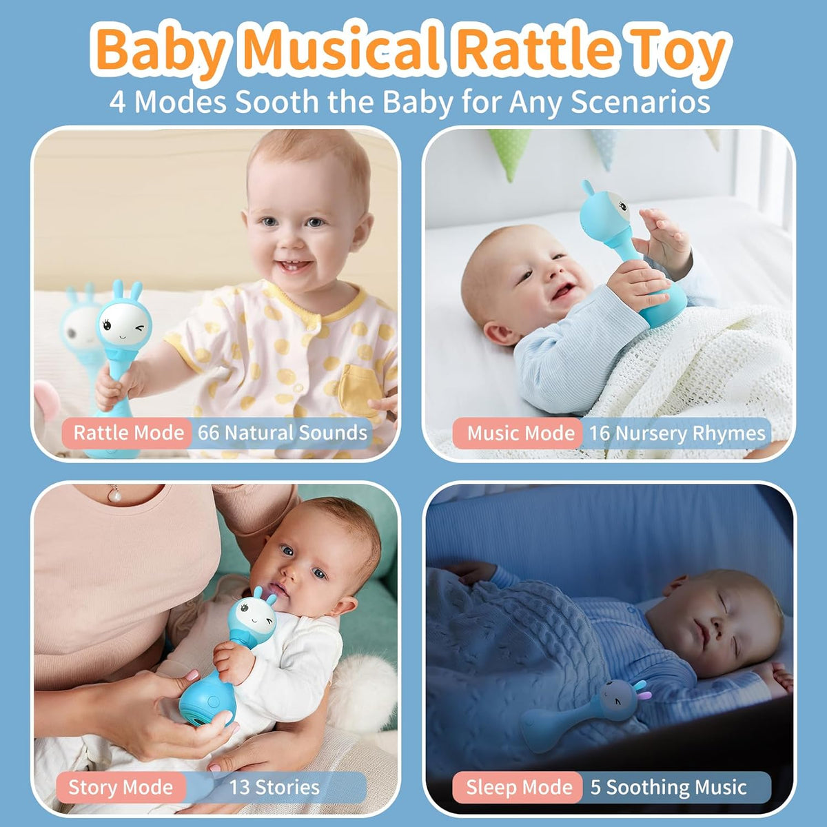 alilo Yoyo Talking Bunny Baby Singing Musical Rattle, Mimicking Toys Repeats What You Say