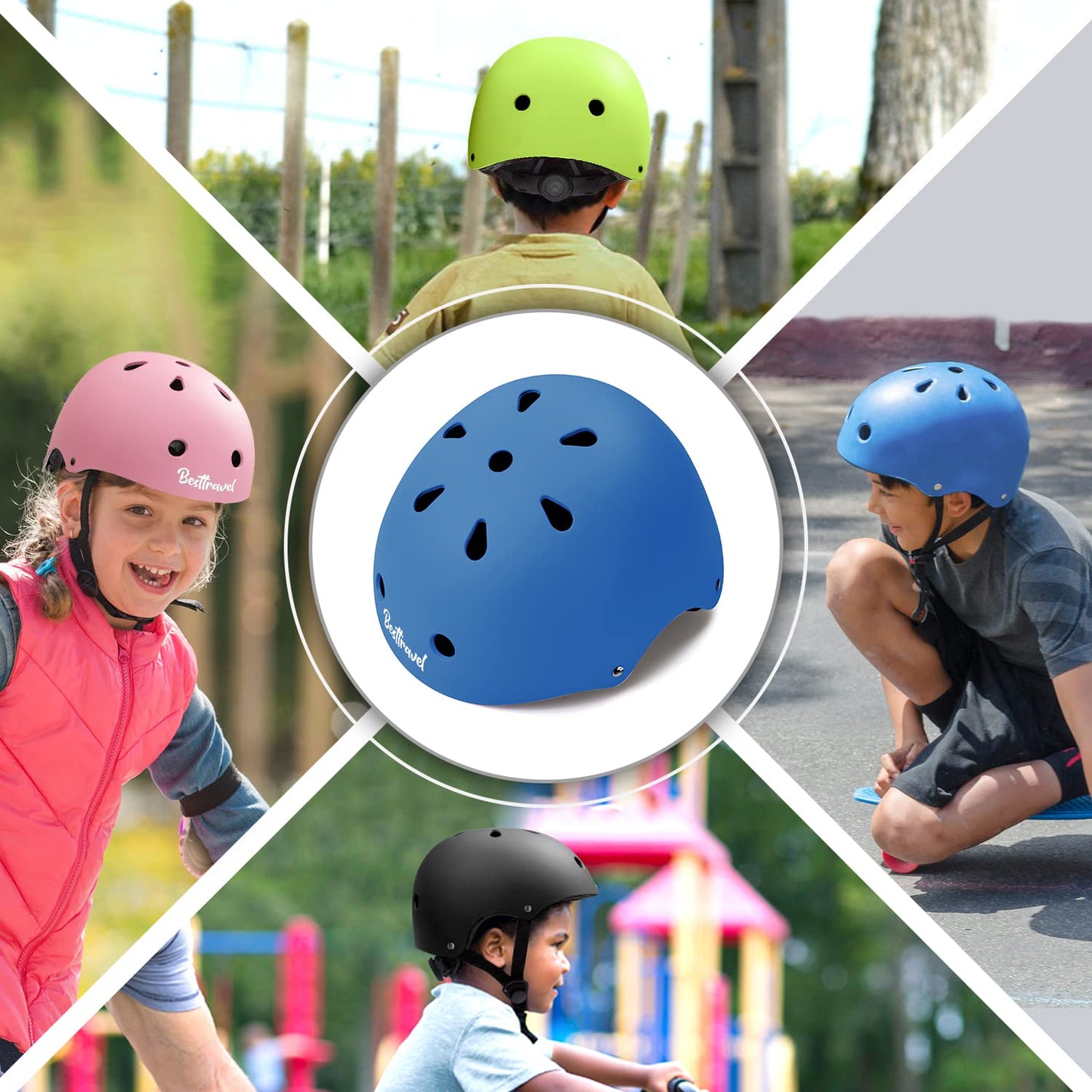 Besttravel Kids Bike Helmet, Toddler Adjustable Toddler Bike Helmet Ages 3-8 Years Old Boys Girls