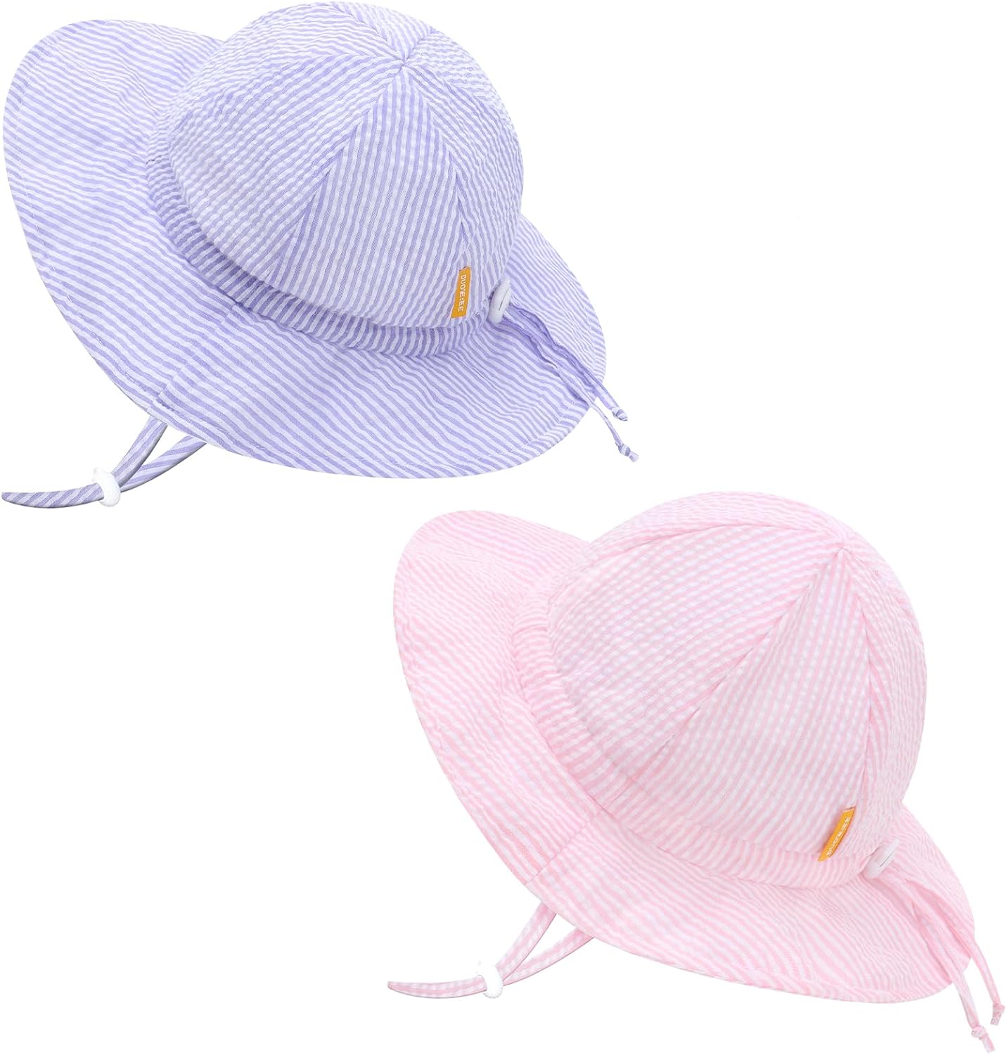 UPF 50+ Baby Bucket Hat - Wide Brim Sun Protection Beach Cap for Girls - Cute & Adjustable Toddler