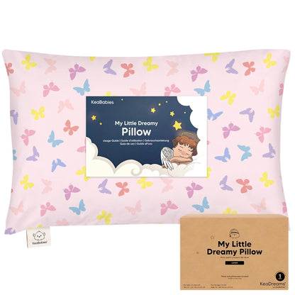 KeaBabies Toddler Pillow with Pillowcase, Jumbo 14X20 - Soft Organic Cotton Toddler Pillows for