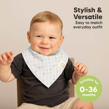 10-Pack Organic Baby Bandana Bibs for Girls - Super Absorbent Triangle Baby Bibs for Drooling and