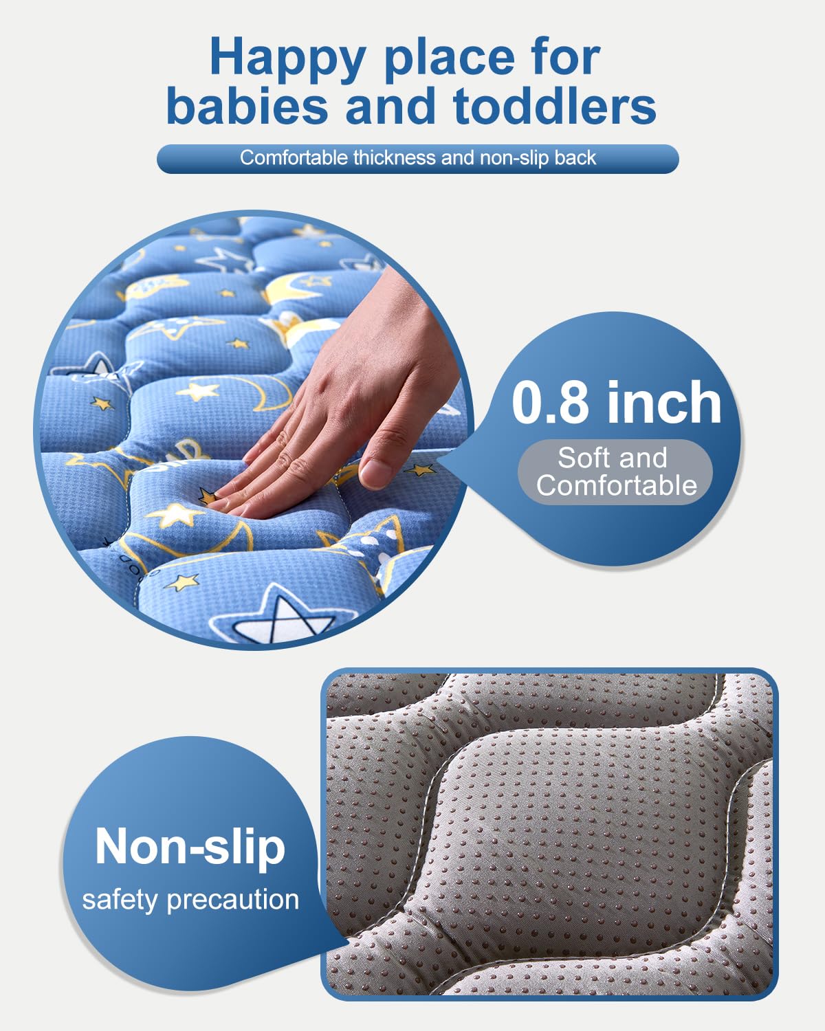 Odorless Premium Foam Baby Play Mat 71" X 59", Extra Large Activity Playmats for Babies,Toddlers