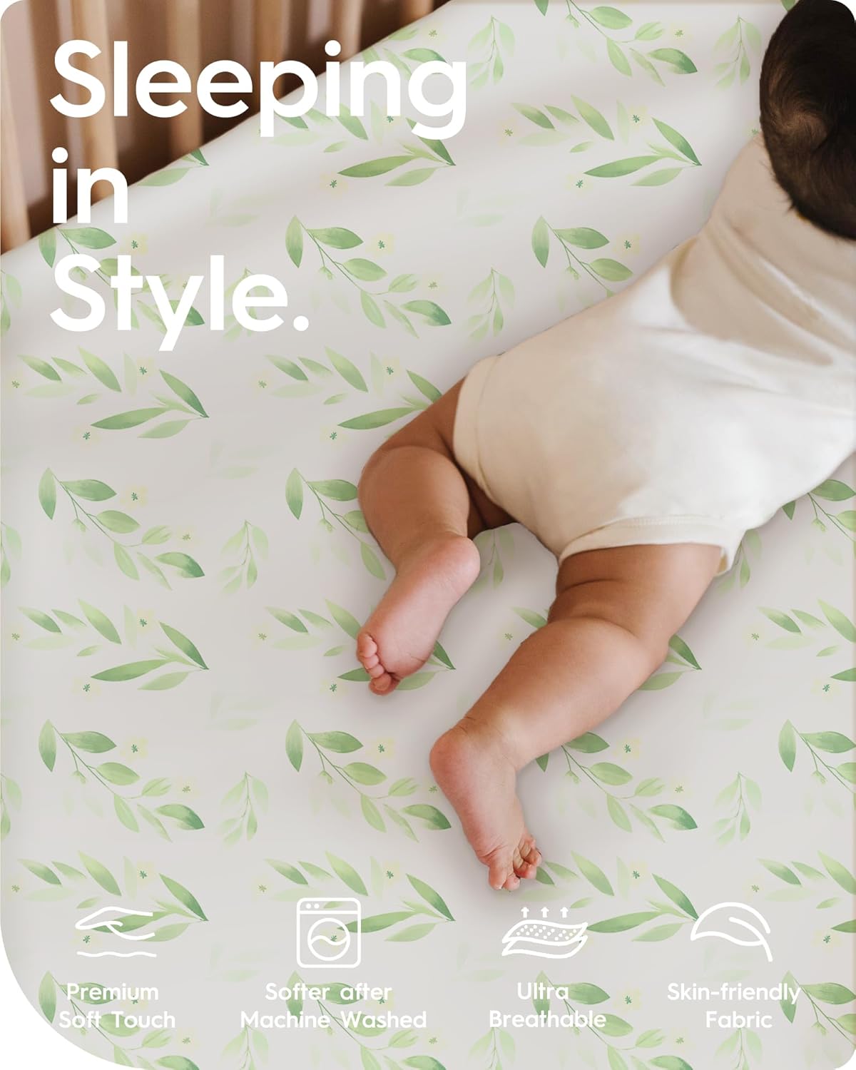 Pack N Play Sheets Fitted for Girls Boys, TotBasic Boho Mini Crib Sheets for Pack and Play/Mini