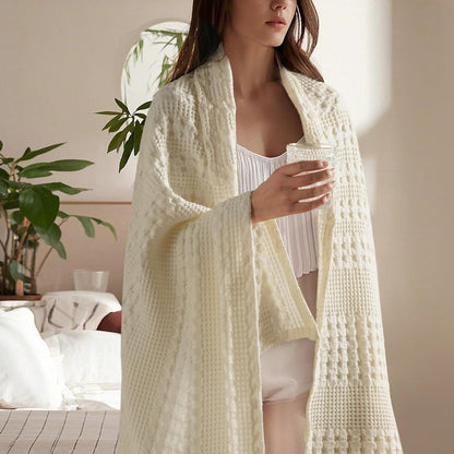 PHF 100% Cotton Waffle Weave Throw Blanket, Soft Lightweight Breathable Cozy Summer Throws for