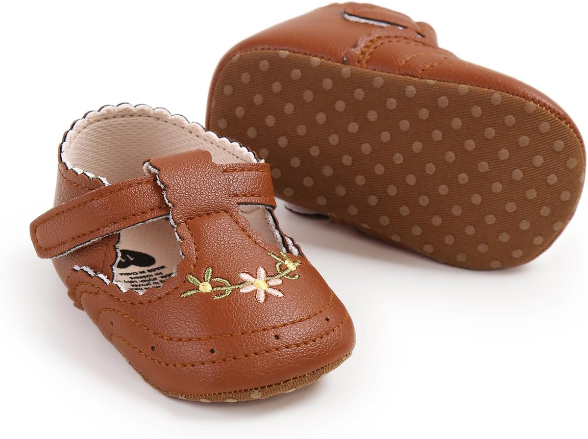 Baby Shoes Mary Jane Flats Non Slip Soft Sole Infant Toddler Sneakers First Walkers Party Christmas