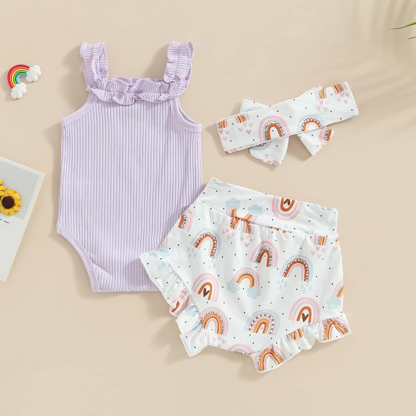 fhutpw Baby Girl Clothes Summer Cute Outfits 3 6 12 18 Months Spaghetti Strap Romper & Floarl