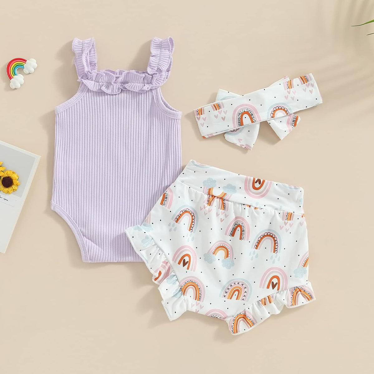 fhutpw Baby Girl Clothes Summer Cute Outfits 3 6 12 18 Months Spaghetti Strap Romper & Floarl