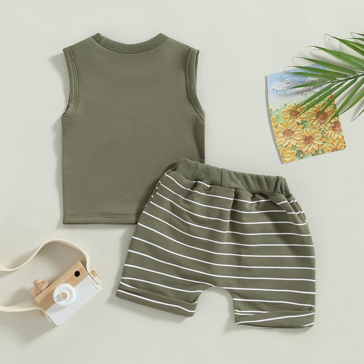 Kupretty Baby Boy Summer Clothes Sleeveless Tank Tops Vest T-Shirt + Casual Shorts Toddler Outfits