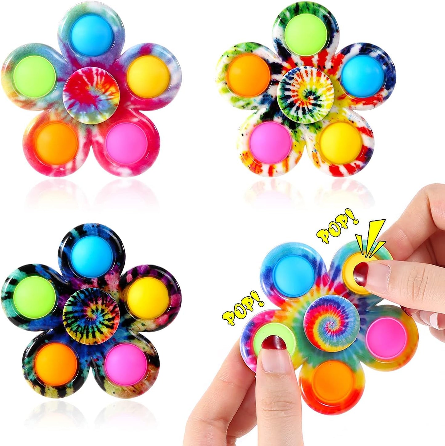 Fidget Spinner Bulk 4 Pack, Sensory Fidget Toys for Kids Adults, Fidget Spinners Anxiety Stress
