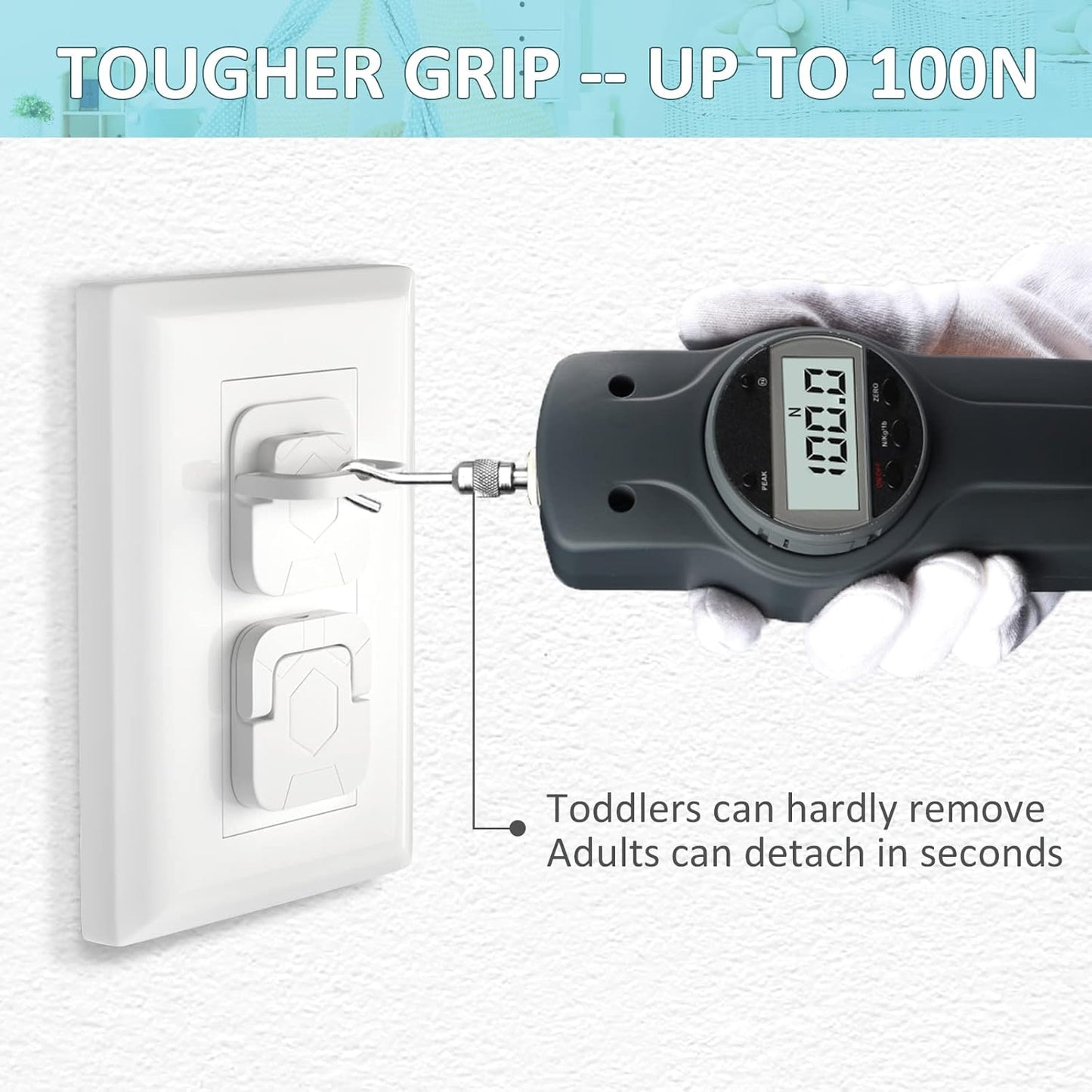 4our Kiddies Baby-Proof Outlet Covers (60 Pack) - Child Safety Electric Plug Protectors to Prevent