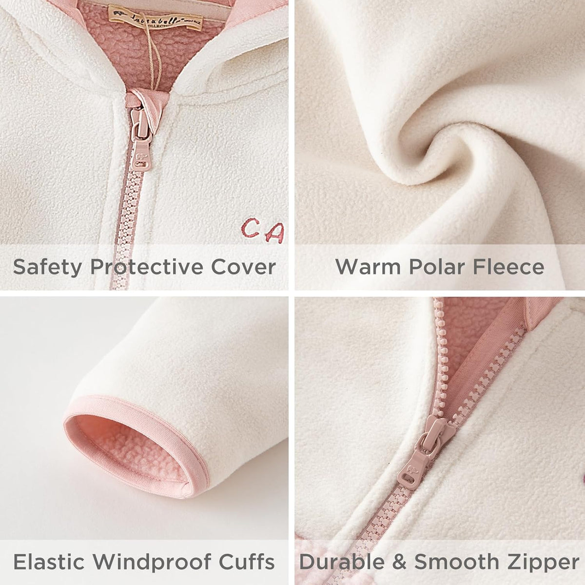 DAVE&BELLA Toddler Fleece Jacket, Baby Boys Girls Animal-shaped Hooded Zipper Long Sleeve Warm