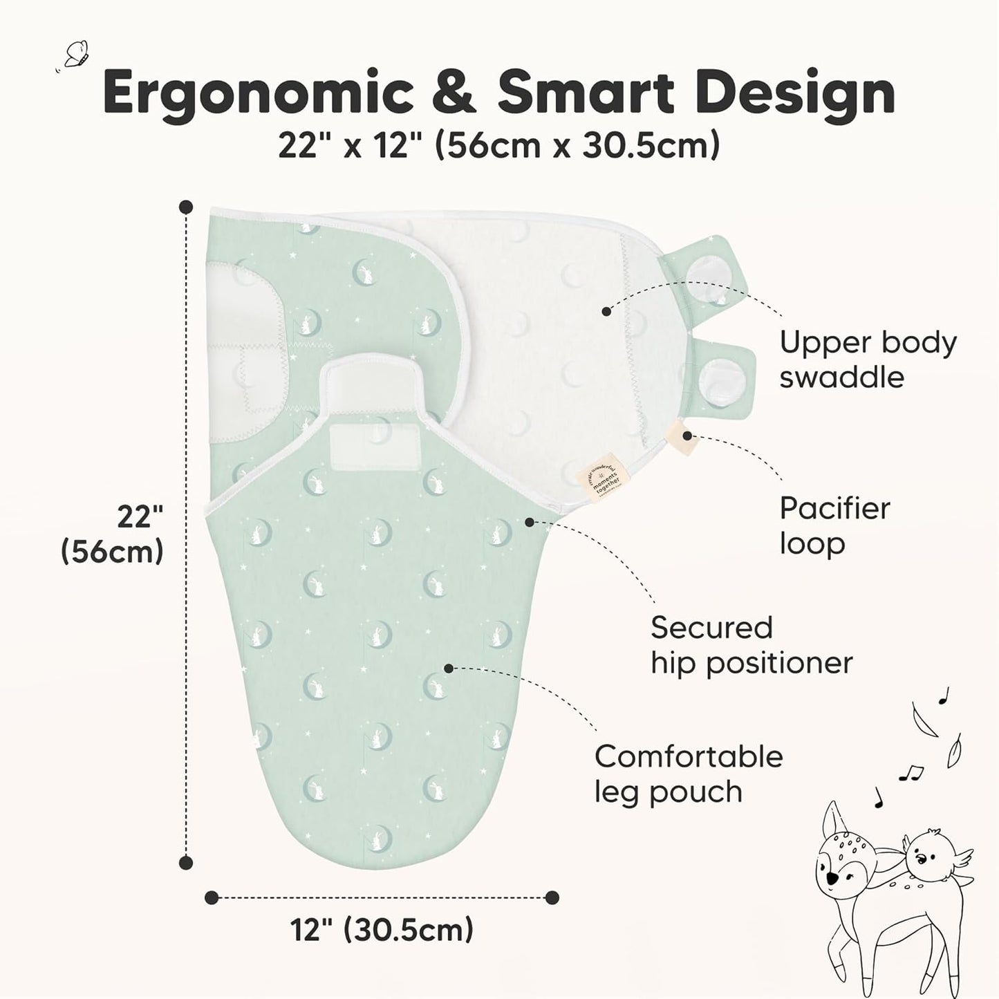 3-Pack Organic Baby Swaddle Sleep Sacks - Swaddles for Newborns, Infant 0-3 Months, Baby Girls