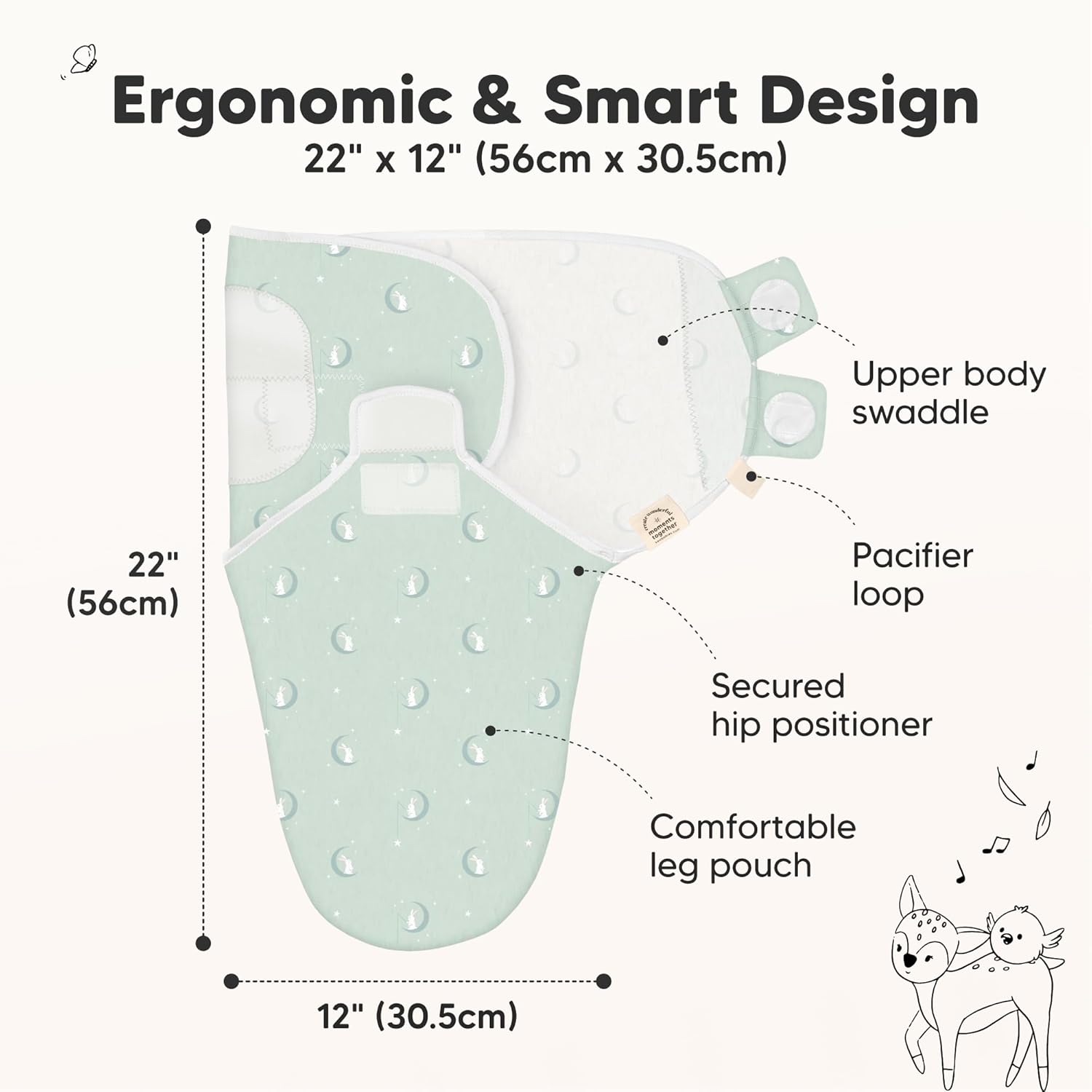 3-Pack Organic Baby Swaddle Sleep Sacks - Swaddles for Newborns, Infant 0-3 Months, Baby Girls