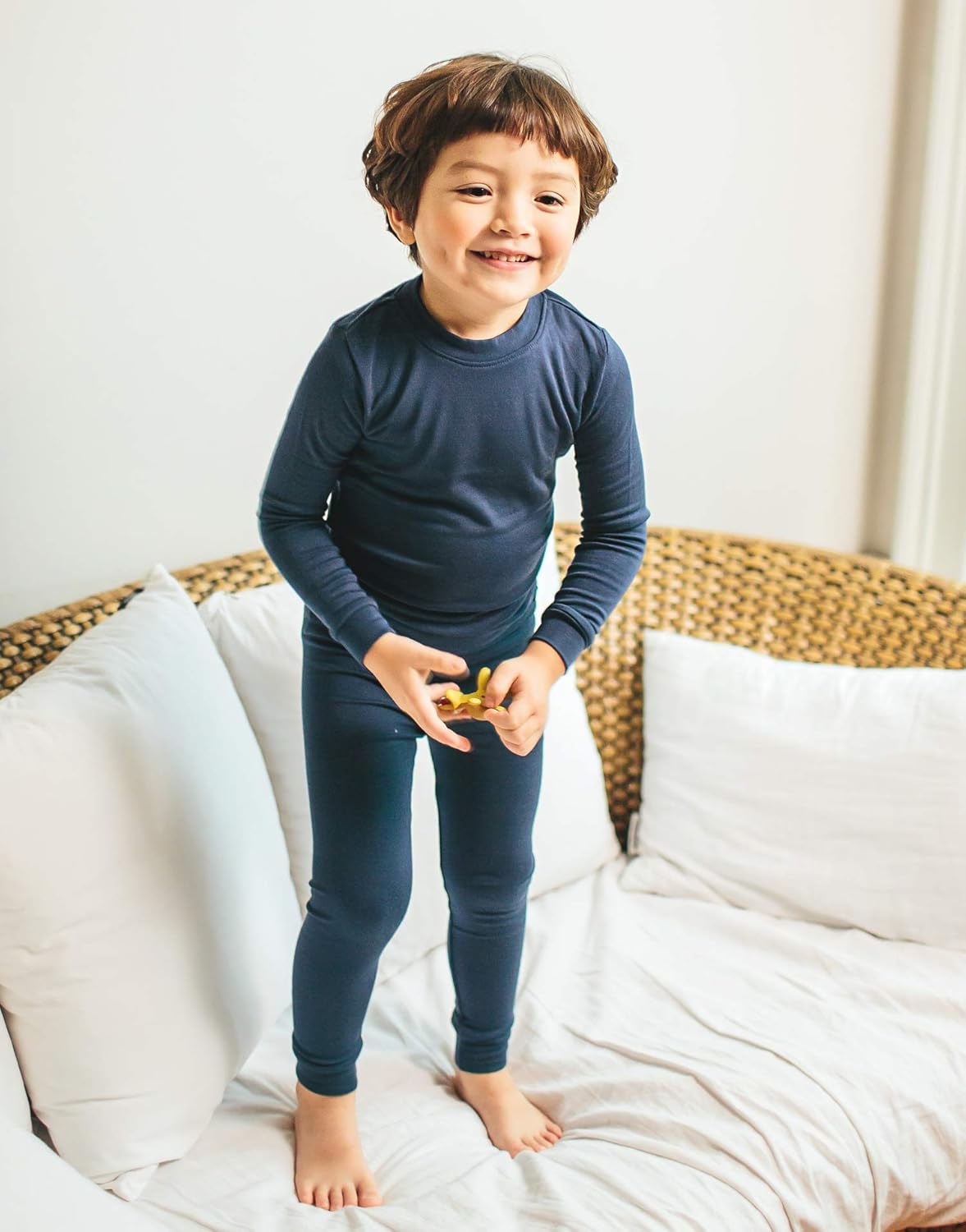VAENAIT 6M-12Y Toddler Kids Girls Boys Soft Comfy Modal Tencel Solid Raglan Sleepwear Pajamas Pjs