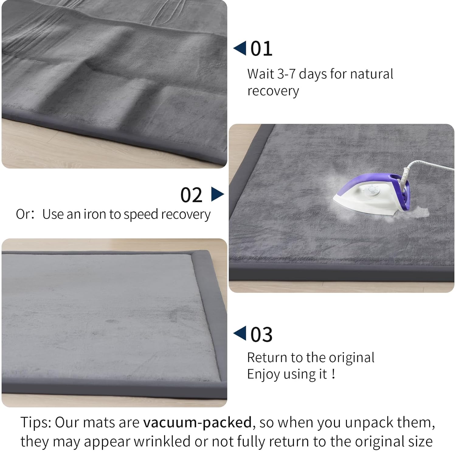 ACOMOPACK Baby Play Mat for Floor 1.3" Thick Memory Foam Play Mat 59"×71" Tummy Time Crawling with