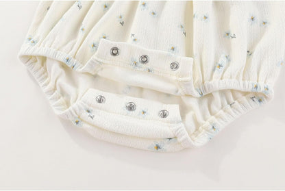 Baby Girl Clothes Cotton Bubble Romper Floral Bodysuits Infant Outfit Set