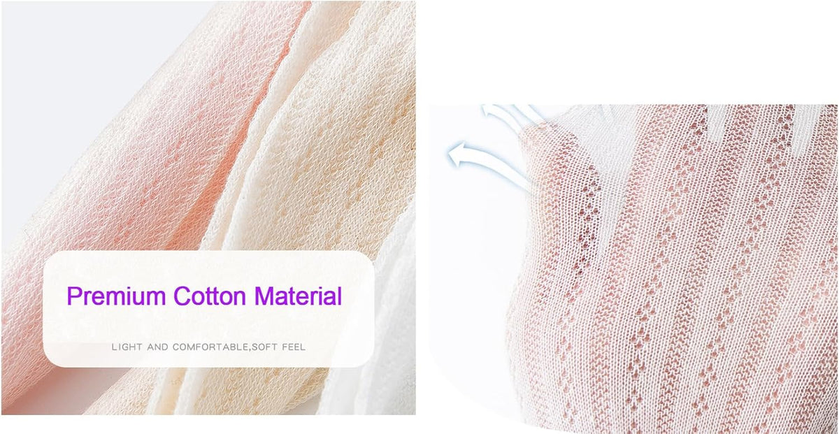 CHUNG Baby Girls Cotton Tights Thin Hollowed Summer with Bowknot Mesh Lace Fashion Toddler Footed