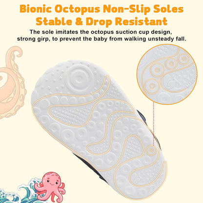 FEETCITY Wide Baby Shoes Boys Girls Baby Barefoot Shoes Breathable Infant Walking Shoe Crib Sock