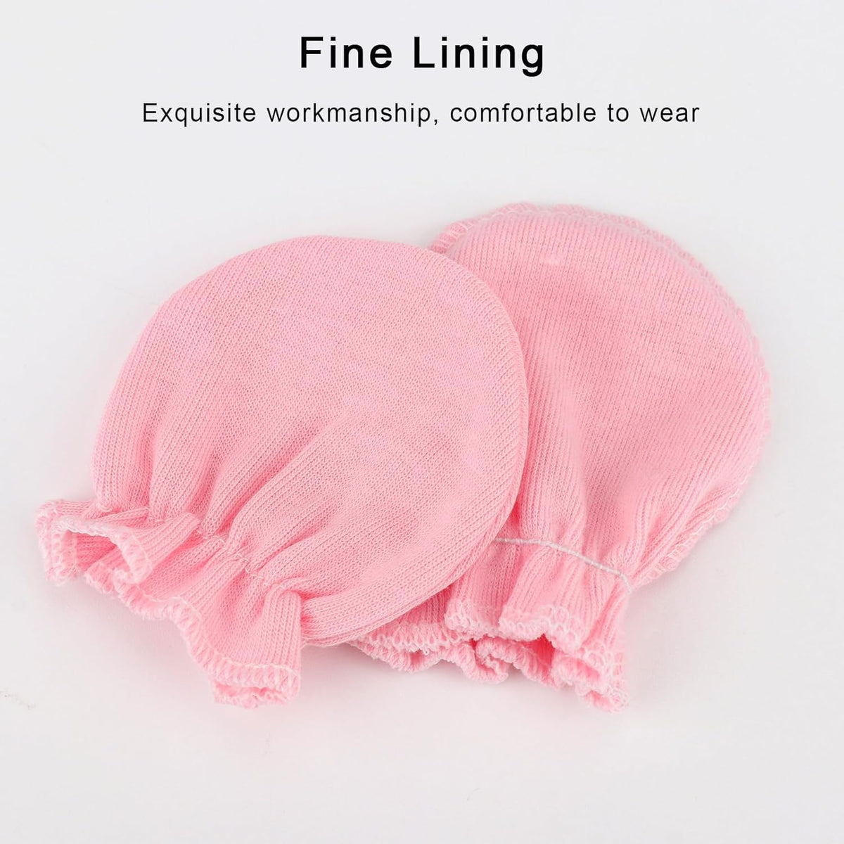 BQUBO Newborn Infant Toddler Mittens No Scratch Cotton Elastic Wrist Gloves Hypoallergenic for 0-6